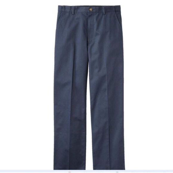 New L.L.Bean Men's Size 46/29 Hidden Comfort Waist Natural Fit Plain Front Navy - Picture 1 of 13